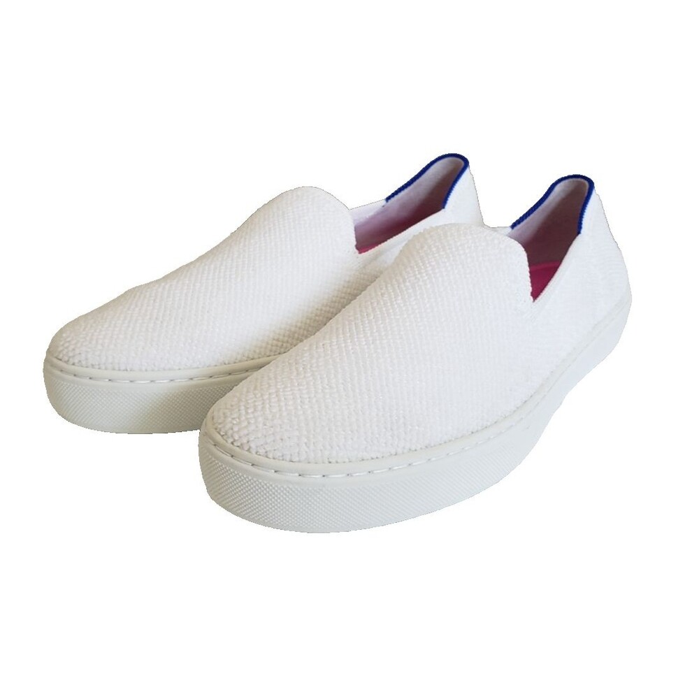 Rothys The Sneaker Women's Slip On Size 8.5 White Blue Comfort Shoes